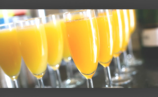 Mimosa Recipe: Equal Parts Orange Juice ( I used Simply Orange: No Pulp)  & Andre' Dry Champagne
