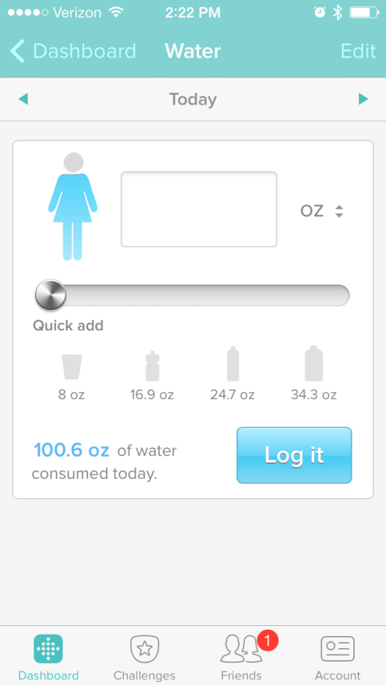 Saturday I didn't make my goal of 128 oz of water :(